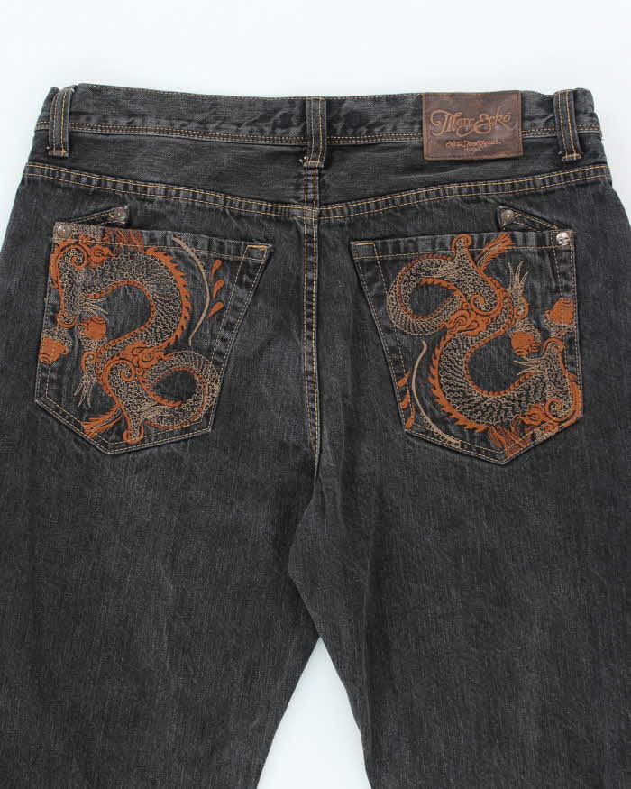 Vintage Y2K Marc Ecko Boot Cut Grey Faded Jeans - W36 L31