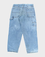 Vintage Rustler Mid Wash Blue Workwear Carpenter Jeans - W34 L30