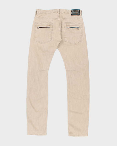 Vintage 90's Pierre Balmain Slim Fit Beige Wash Jeans - W30 L32