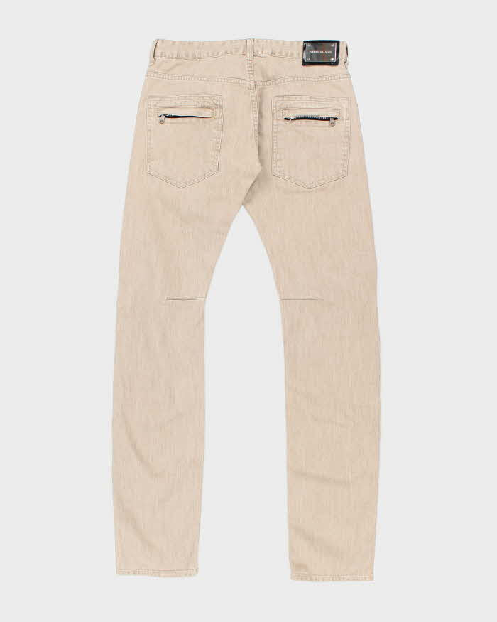 Vintage 90's Pierre Balmain Slim Fit Beige Wash Jeans - W30 L32