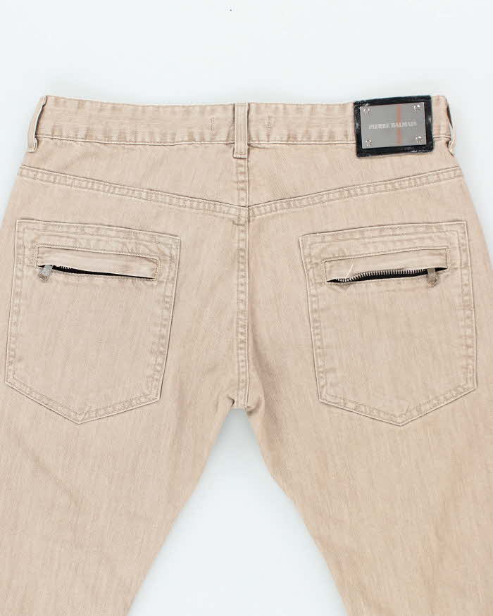 Vintage 90's Pierre Balmain Slim Fit Beige Wash Jeans - W30 L32