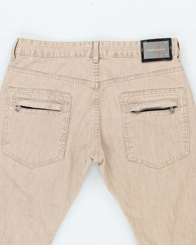 Vintage 90's Pierre Balmain Slim Fit Beige Wash Jeans - W30 L32