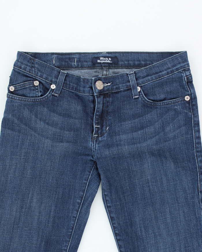 Vintage Y2K Rock &amp; Republic Dark Wash Straight Flared Jeans - W28 L31