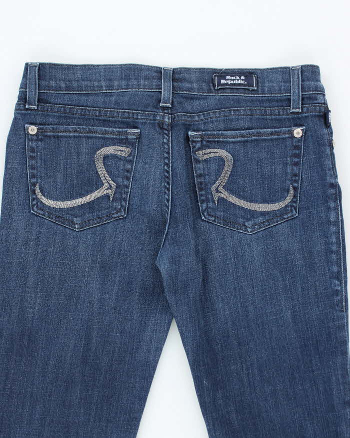 Vintage Y2K Rock &amp; Republic Dark Wash Straight Flared Jeans - W28 L31