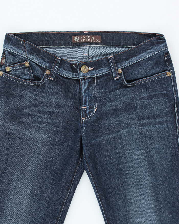 Vintage Y2K Rock &amp; Republic Dark Wash Straight Flared Jeans - W30 L32
