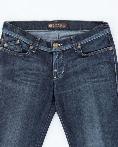 Vintage Y2K Rock & Republic Dark Wash Straight Flared Jeans - W30 L32