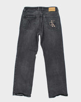 Vintage 90's Calvin Klein Grey Stone Wash Relaxed Fit Jeans - W32 L29