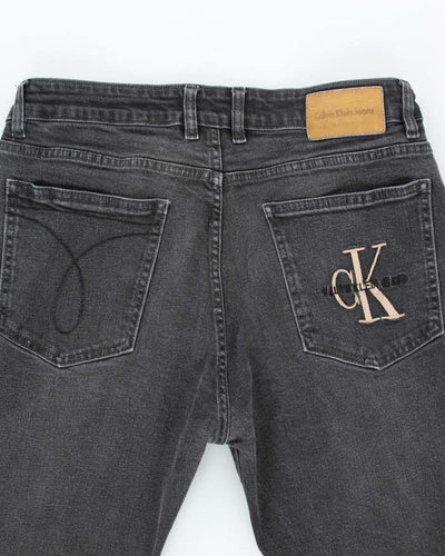 Vintage 90's Calvin Klein Grey Stone Wash Relaxed Fit Jeans - W32 L29