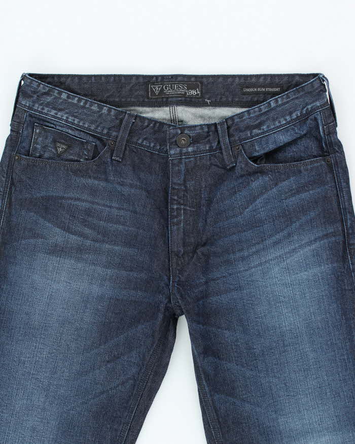 Vintage Guess Slim Straight Leg Dark Wash Jeans - W33 L33