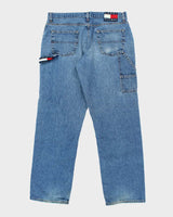 Vintage Y2K Tommy Hilfiger Wide Leg Light Wash Jeans - W34 L31