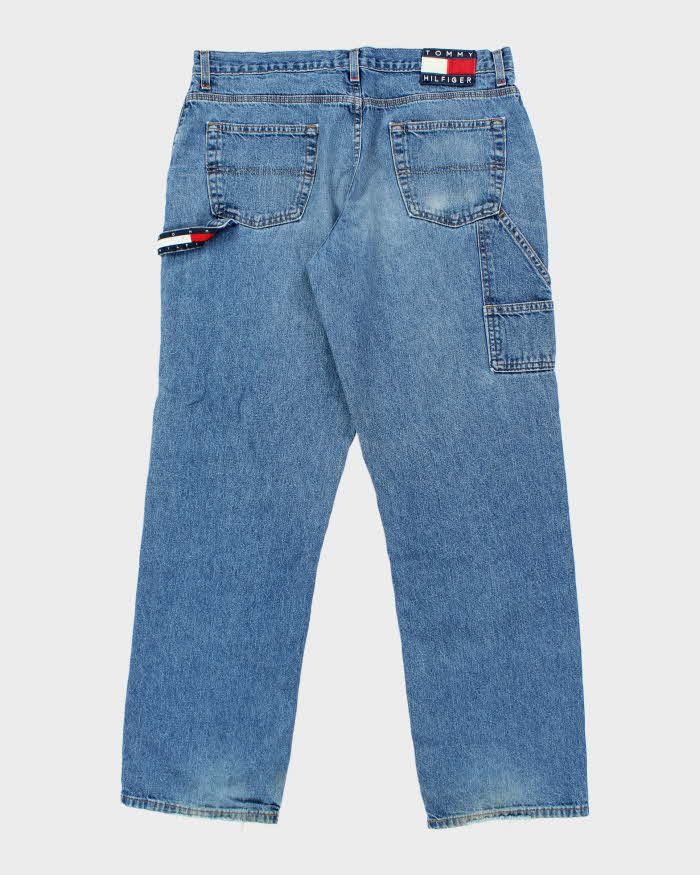 Vintage Y2K Tommy Hilfiger Wide Leg Light Wash Jeans - W34 L31
