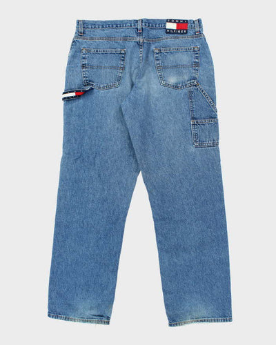 Vintage Y2K Tommy Hilfiger Wide Leg Light Wash Jeans - W34 L31