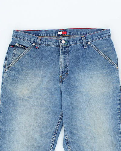 Vintage Y2K Tommy Hilfiger Wide Leg Light Wash Jeans - W34 L31