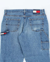 Vintage Y2K Tommy Hilfiger Wide Leg Light Wash Jeans - W34 L31