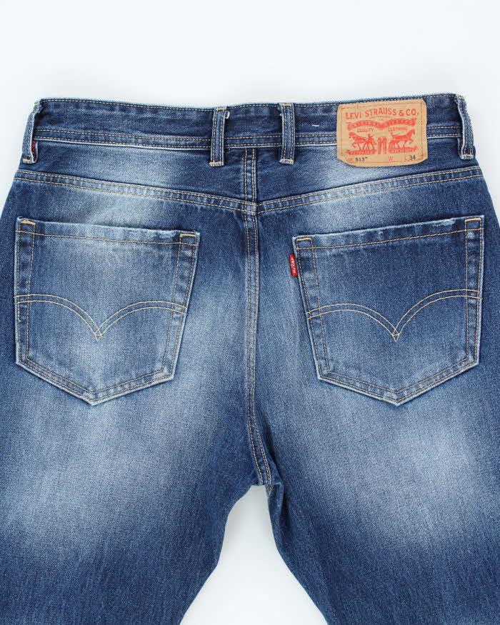 Vintage Levi's 513 Pre-Distressed Straight Fit Dark Wash Jeans - W32 L29