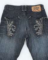 Vintage Y2K Parasuco Dark Wash Embroidered Bootcut Jeans - W30 L33
