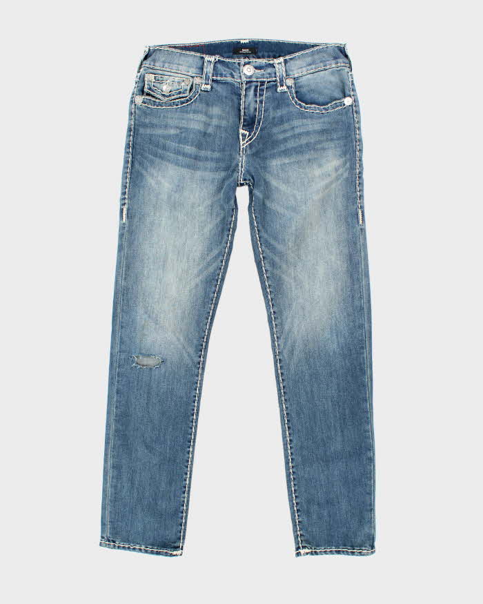 Vintage Y2K True Religion Pre-Distressed Skinny Light Wash Jeans - W34 L31