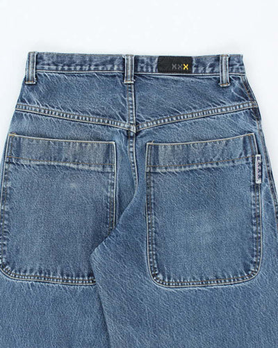 Vintage Y2K Extreme XXX Ultra Wide Leg Dark Wash Jeans - W30 L30