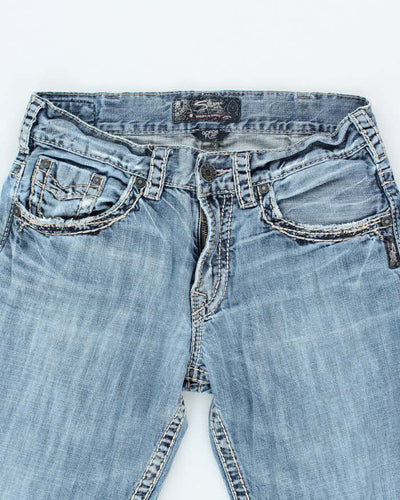 Vintage Y2K Silver Gothic Style Straight Leg Jeans - W28 L29
