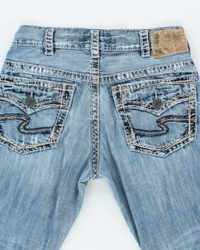 Vintage Y2K Silver Gothic Style Straight Leg Jeans - W28 L29