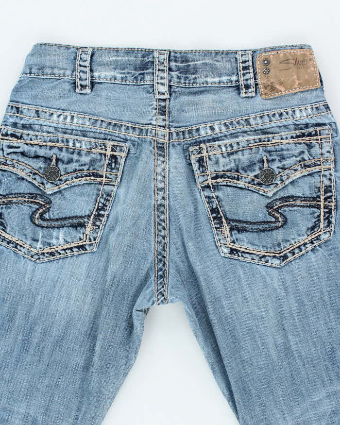 Vintage Y2K Silver Gothic Style Straight Leg Jeans - W28 L29