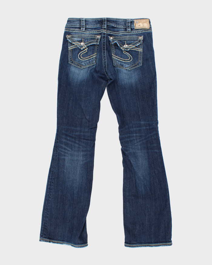 Vintage Y2K Silver Gothic Style Bootcut Leg Jeans - W30 L31