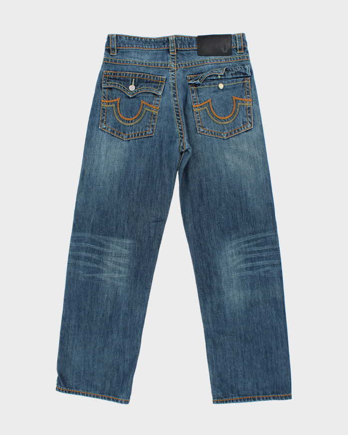 Vintage Y2K True Religion Pre-Distressed Dark Wash Straight Leg Jeans - W30 L28