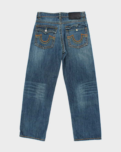 Vintage Y2K True Religion Pre-Distressed Dark Wash Straight Leg Jeans - W30 L28