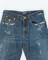 Vintage Y2K True Religion Pre-Distressed Dark Wash Straight Leg Jeans - W30 L28