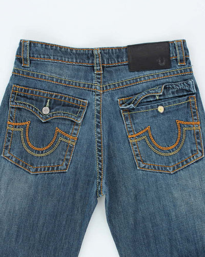 Vintage Y2K True Religion Pre-Distressed Dark Wash Straight Leg Jeans - W30 L28