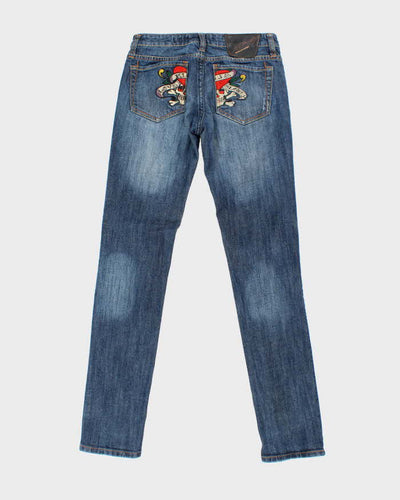 Vintage Women's Y2K Ed Hardy Embroidered Slim Fit Jeans - W26 L33