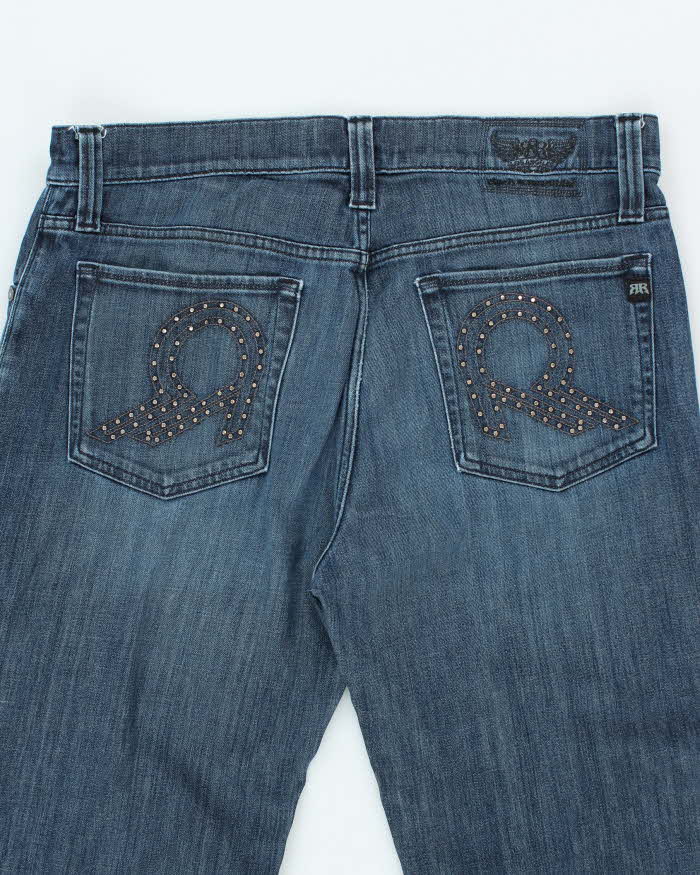 Vintage Y2K Rock &amp; Revival Dark Wash Gothic Bootcut Jeans - W38 L35