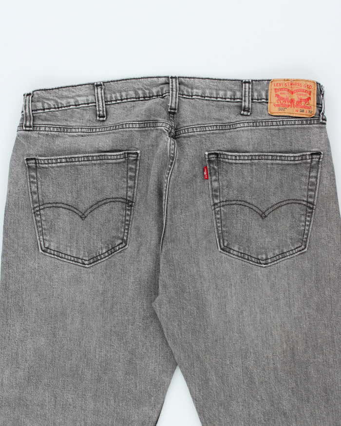 Vintage Levi's 502 Grey Light Wash Tapered Jeans - W38 L28