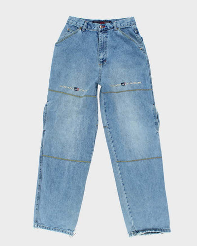 Vintage Y2K Phat Farm Heavyweight Baggy Embroidered Light Wash Jeans - W28 L32