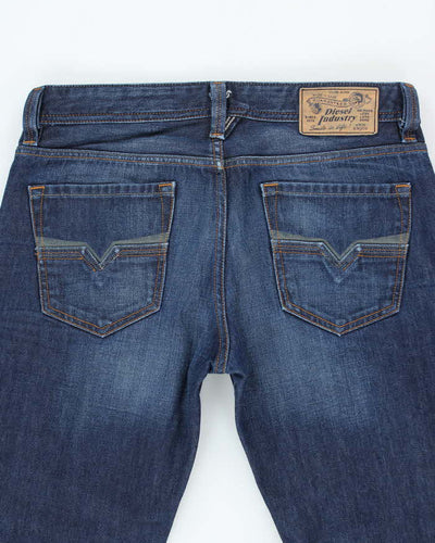 Vintage Y2K Diesel Relaxed Straight Fit Rigid Dark Wash Jeans - W34 L33
