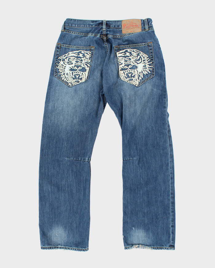 Vintage Y2K Ed Hardy Embroidered Straight Leg Jeans - W32 L30