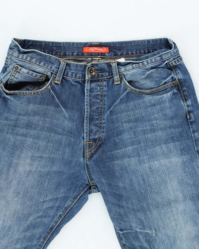 Vintage Y2K Ed Hardy Embroidered Straight Leg Jeans - W32 L30