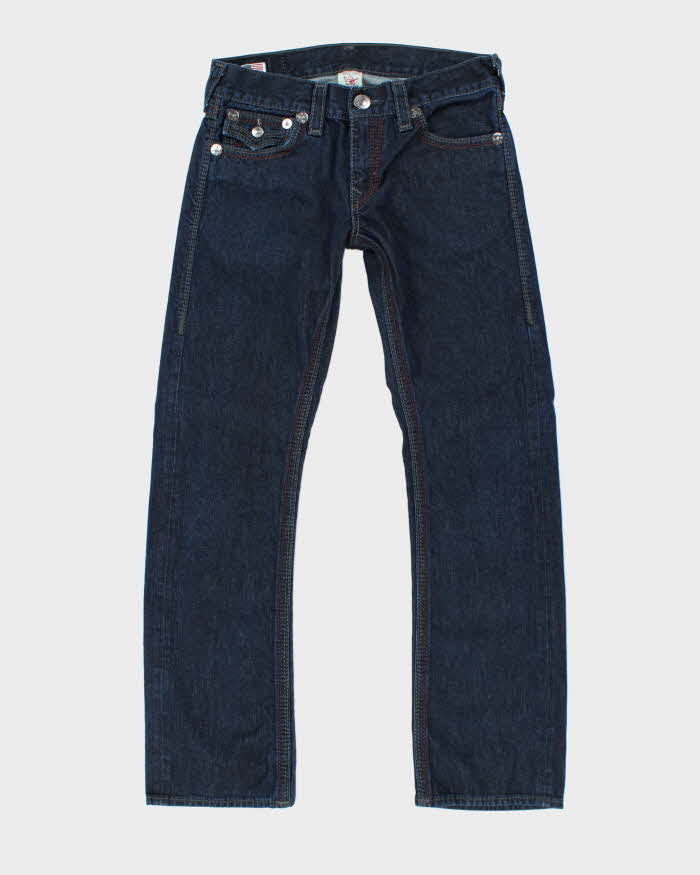 Vintage Y2K True Religion Dark Raw Wash Straight Leg Jeans - W34 L33
