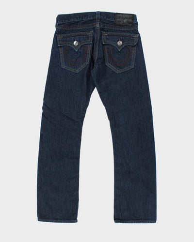 Vintage Y2K True Religion Dark Raw Wash Straight Leg Jeans - W34 L33