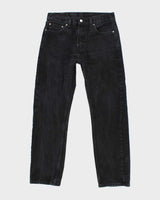 Vintage Levi's 501 Black Dark Wash Straight Fit Jeans - W30 L27