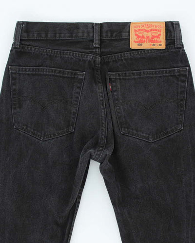 Vintage Levi's 501 Black Dark Wash Straight Fit Jeans - W30 L27