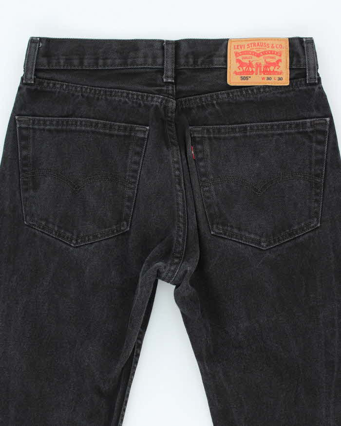 Vintage Levi's 501 Black Dark Wash Straight Fit Jeans - W30 L27