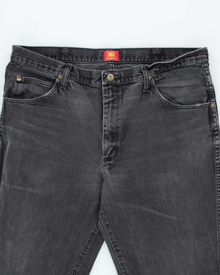 Vintage 90's Wrangler Faded Black Slim Jeans - W36 L31