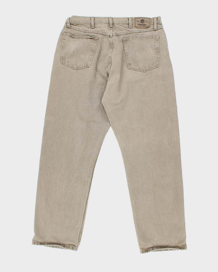 Vintage 90's Wrangler Faded Light Beige Wash Straight Leg Jeans - W34 L31