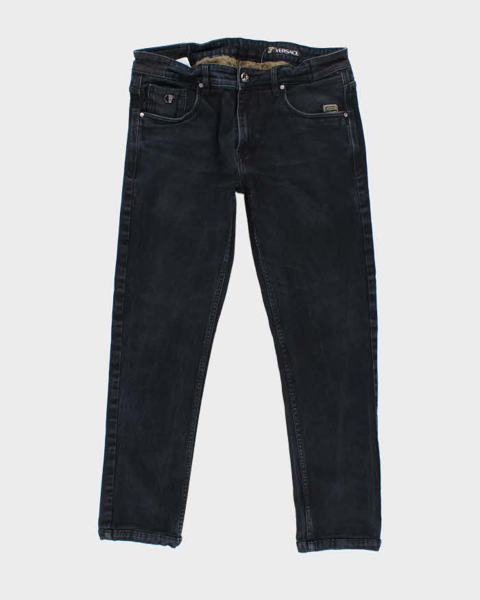 Vintage Y2K Versace Black Wash Slim Fit Jeans - W33 L26