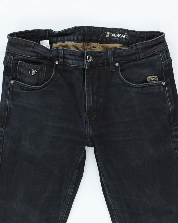 Vintage Y2K Versace Black Wash Slim Fit Jeans - W33 L26