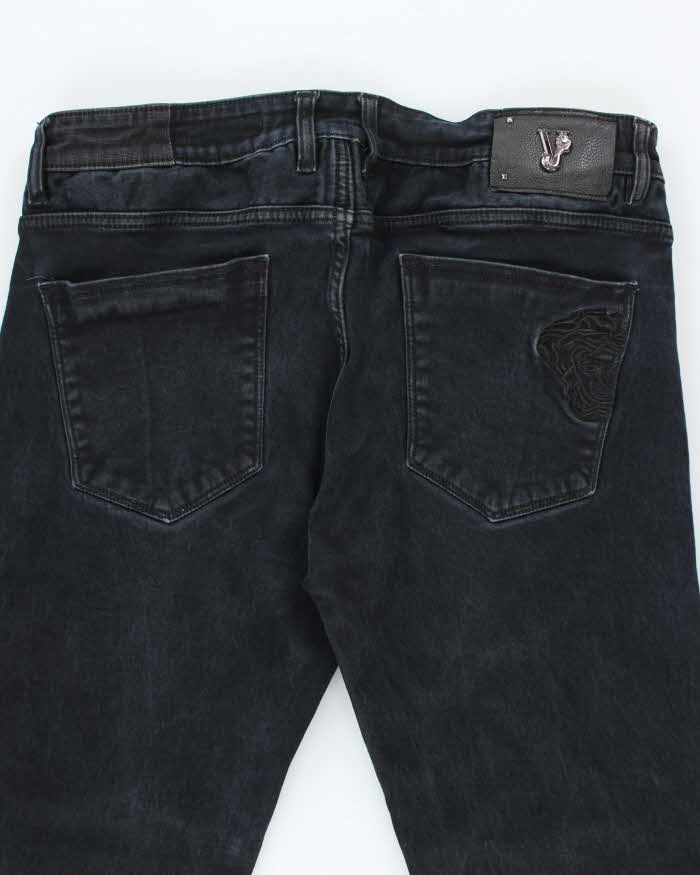 Vintage Y2K Versace Black Wash Slim Fit Jeans - W33 L26
