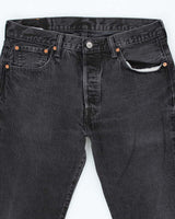Vintage Levi's 501 Dark Grey Stone Wash Straight Leg Jeans - W34 L25