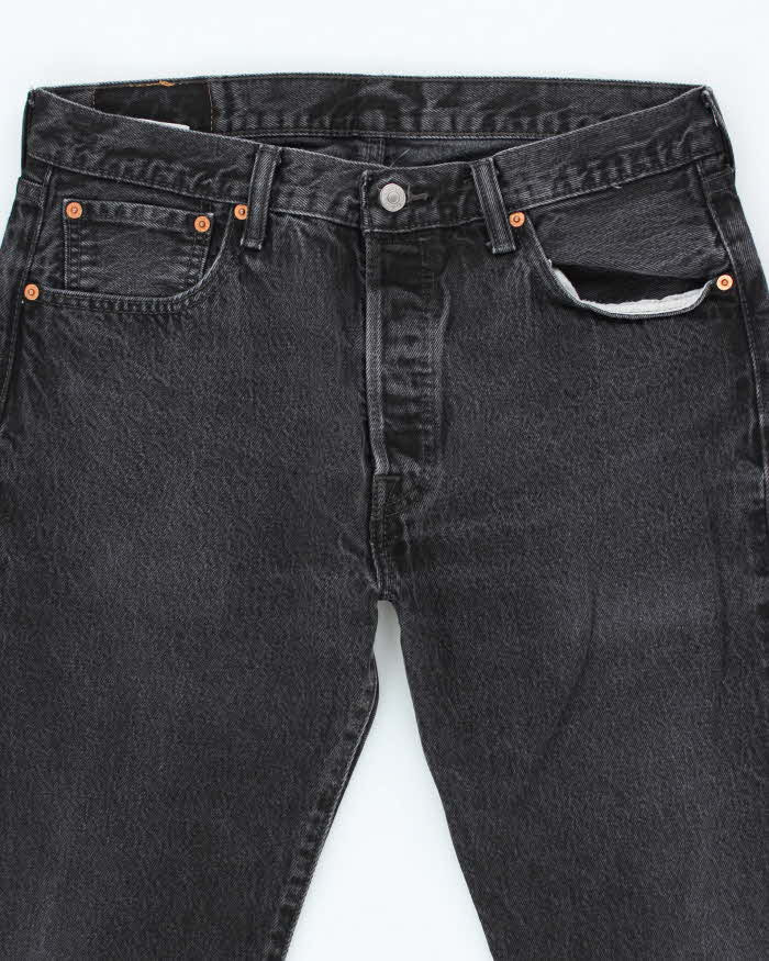 Vintage Levi's 501 Dark Grey Stone Wash Straight Leg Jeans - W34 L25