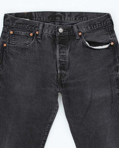 Vintage Levi's 501 Dark Grey Stone Wash Straight Leg Jeans - W34 L25